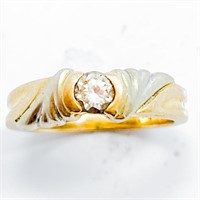 14k White & Yellow Gold Diamond Band Ring