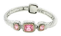 Beautiful Pink Sapphire Fashion Cuff Bracelet