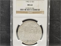 1902 O Morgan Silver Dollar   MS64