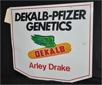DeKalb dble-sided metal seed sign