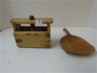 Vintae Butter Press and Wooden Spoon