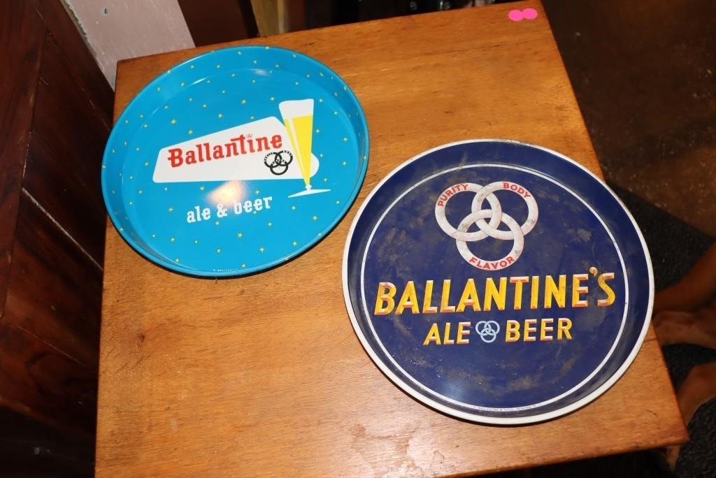 2 Ballantine Ale and Beer serving trays