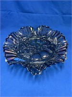 Federal Glass Pioneer Smoke Iridescent Glass Bowl