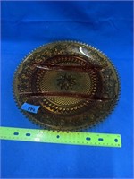 Indiana Tiara Amber Divided Plate