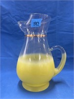 Vtg Blendo Frosted Yellow Pitcher