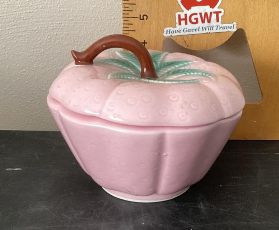 Pink Belmar Pottery covered bowl