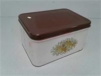 Vintage metal storage bin with lid