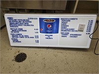 Vintage Light Up Pepsi Cola Sign Menu Board