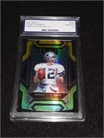Green Yellow Die-Cut Roger Staubach 2021 Select GE
