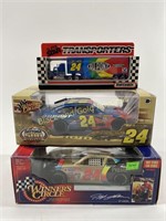 NEW (2) Die Cast Model Race Cars & Semi Truck