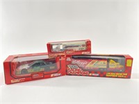 NEW (2) Die Cast Model Semi Trucks & Race Car