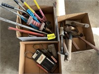 Boxes Battery Tester, Slide hammer, Pipe Wrenches,