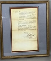 Framed New York City "Tavern Letter" signed by
