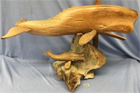 Spectacularly carved, 23 1/2" x 8 1/2" fossilized