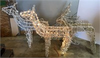 Wire Reindeer & Sleigh Lighted Lawn Decor