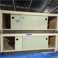 (2) Storage Boxes with Sliding Doors