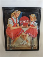 Retro Look Framed Coke Poster