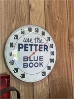 Letter Blue Book temp gauge and clock 3pc