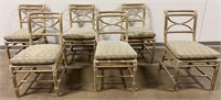 Set of 6 McGuire & Co Bamboo Rattan Dining Chairs