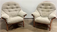 2 McGuire Furniture Co Oversized Lounge Chairs