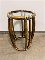 McGuire Furniture & Co Bamboo Rattan Side Table