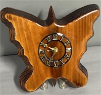 Live Edge Wood Butterfly Wall Clock