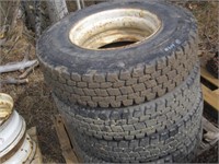 4 - 11R22.5 Tires c/w Rims