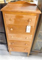 Lot # 3681 - Maple five drawer diminutive chest
