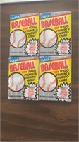 1989 Fleer Baseball Wax Pack Lot Of 4