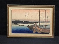 Vintage Framed Japanese Woodblock Print