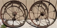 2) 29.5" Diameter Split Rim Steel Wheels