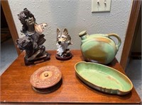 NATIVE AMERICAN SCULPTURES & POTTERY