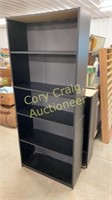 Black bookshelf 30x72x12 deep adjustable shelves