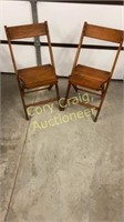 Matching wooden folding chairs