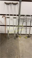 Crutches, cane and walker