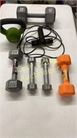 Weights, kettlebell, Golds gym jump rope