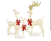 Super Large Size 3D) 3 Piece Pre-lit Reindeer