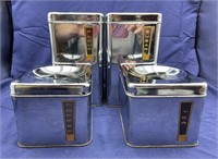 Vintage Lincoln Beautyware Chrome Canister Set