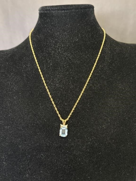 Aquamarine Pendant Necklace