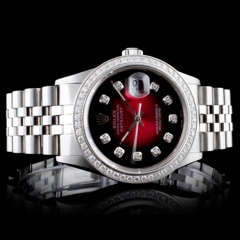 Diamond 36MM Rolex SS Datejust Watch