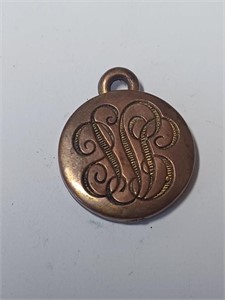Goldtone Engraved Pendant