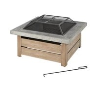 Stoneham 34 in. x 15.5 in. Square Steel Wood Fire