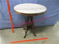 modern oval top marble lamp table (broken leg)