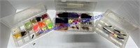 Lot Of 3 Clear Small Tackle Boxes Full Of Tackle
