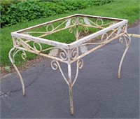 Vintage Wrought Iron Garden Bench Missing the Top
