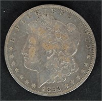 1893-CC MORGAN SILVER DOLLAR