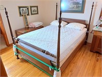 4 post full sized bed (56") with box spring and