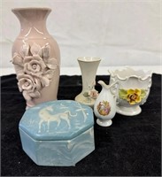 Vintage Vases & Trinket Box