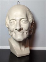 Life-Sized Plaster Bust/Face 14" Tall