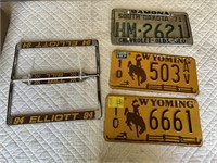 SD & Wyoming License Plates, Elliot Holders